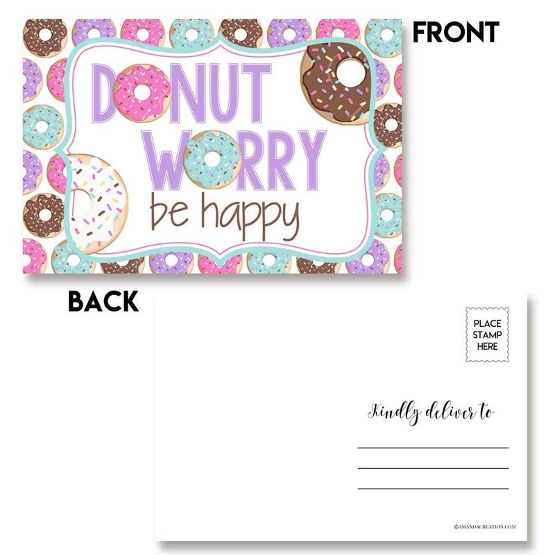 Amanda Creation Donut Themed Positive Thinking Blank Postcards To Send To Friends & Family, Total of 20 4"x6" Fill In Notecards (5 of each design) by AmandaCreation - Image 3